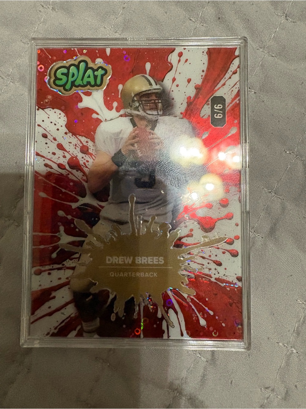 DREW Splat Red & Gold Football Card